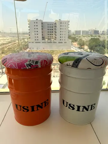 Set of 2 Small Decorative Storage Tins - Usine Design
