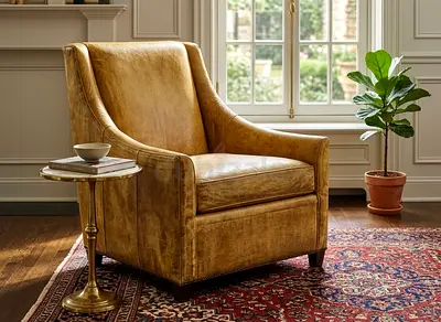 Marina home leather armchair