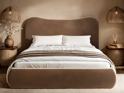 Curved headboard queen hydraulic bed frame