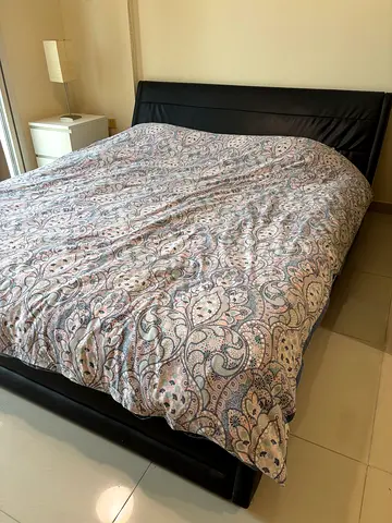 King leather bed frame with