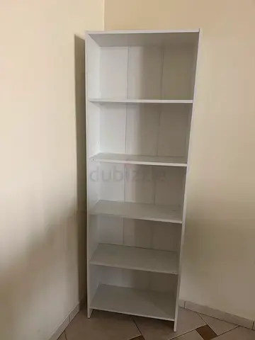 White 6-Compartment Bookcase / Shelving Unit - Good Condition