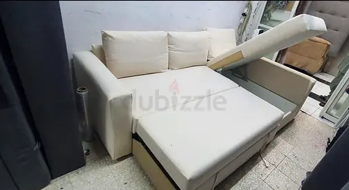 Comfortable Fabric Sofa Bed with Built-in Storage