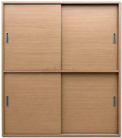Wooden Sliding Door Wardrobe - Light Oak Finish, 4 Panels