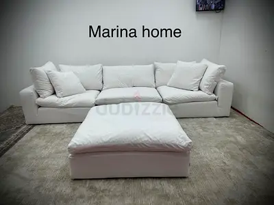 As perfect condition marina home luscious sofa with footstool