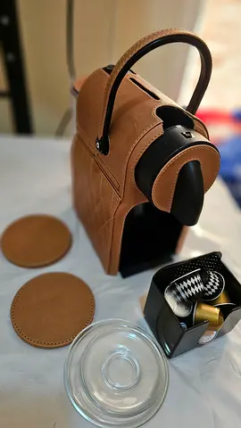 Nespresso DeLonghi Coffee Machine - Luxury Leather Edition