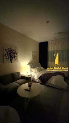 Furnished semi-detached kitchen studio with very high-end, brand-new furniture for monthly rent in Ajman - Al Jurf 2 - Al Yasmin Towers