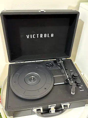 Victrola Portable Suitcase Turntable - Vinyl Record Player (Black)
