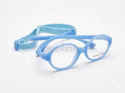 Baby soft silicone glasses with adjustable strap - light blue