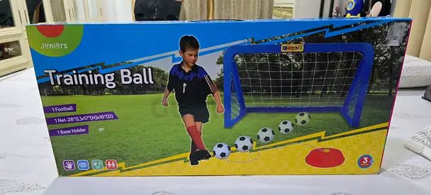 Kids Portable Football Training Goal Set with Balls and Cone