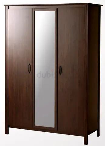 IKEA Brusali Wardrobe With 3 Doors Brown