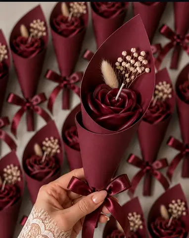 Handmade Rose candle bouquet - Set of Decorative candle