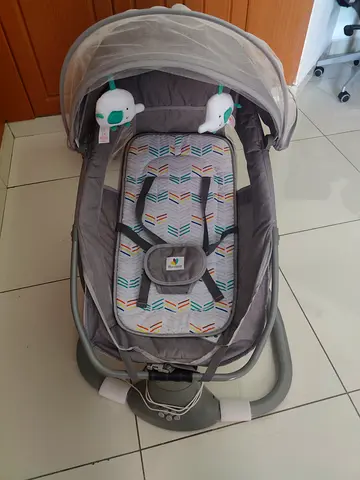 Baby rocker/seat with canopy and hanging toys - good condition