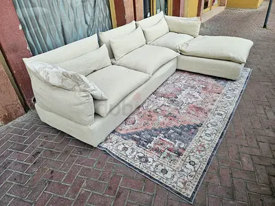 Feather 🪶 Filled L Shape Sofa Marina home