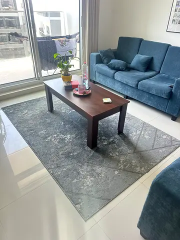 Grey modern area rug - good condition