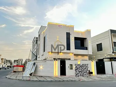Distinctive villa in Al Yasmeen area - Ajman, two floors + roof, strategic corner location, including water, electricity and air conditioning.