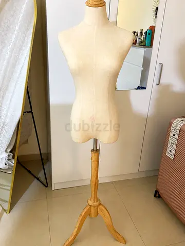 Female Dress Form Mannequin on Wooden Tripod Stand