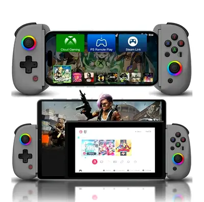 Universal Mobile Game Controller Grip with RGB Joysticks (Pair) - Works with Phones  Switch