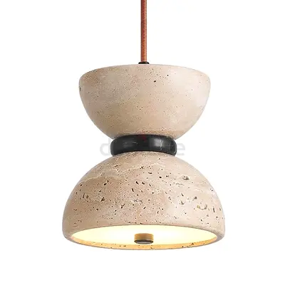 Modern Stone Effect Pendant Light — Single Dome Pendant Lamp