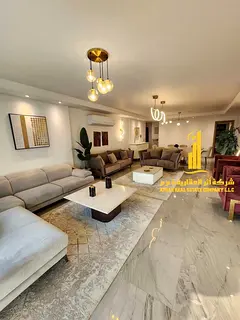 Luxury apartment for monthly rent, two bedrooms and a hall with a sea view, fully furnished with hig