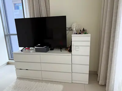 White 7-Drawer Dresser and Tall Chest - Modern Simple Design