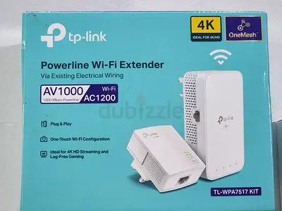 TP-Link AV1000 Powerline Wi‑Fi Extender Kit (TL-WPA7517) - AC1200, OneMesh