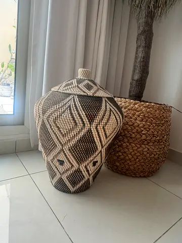 Gorgeous African Rattan vase - statement piece
