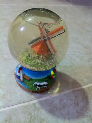 Small Windmill Snow Globe with Farm Scene