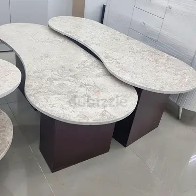 Designer Coffee Table with Marble Finish and Accent