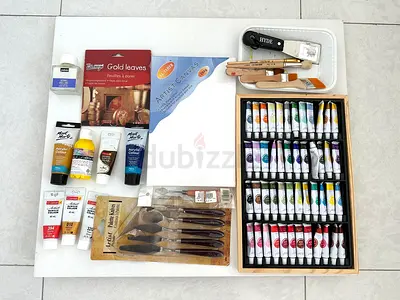 Acrylic Art Set: Brushes, Paints, Canvas