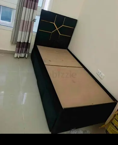 Modern Single Bed with Decorative Headboard