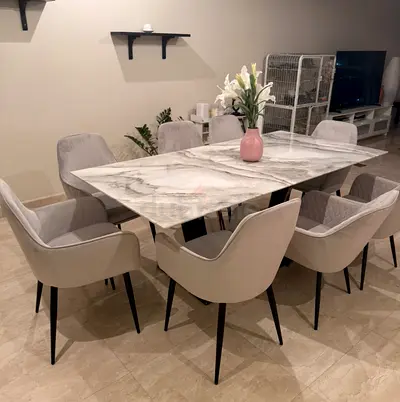 Modern Marble Effect Dining Table