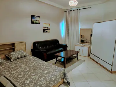 An elegant and very clean studio, fully furnished and ready for immediate move-in, offering a comfortable atmosphere and a .