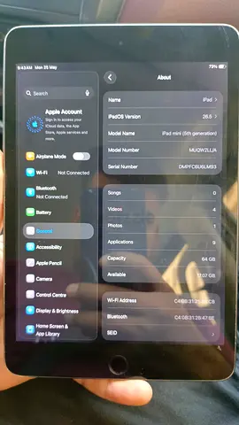 Apple Ipad Mini 5 IOS 26.5 - 64 GB Excellent Condition