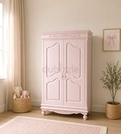 Pink Wooden Baby Wardrobe / Armoire
