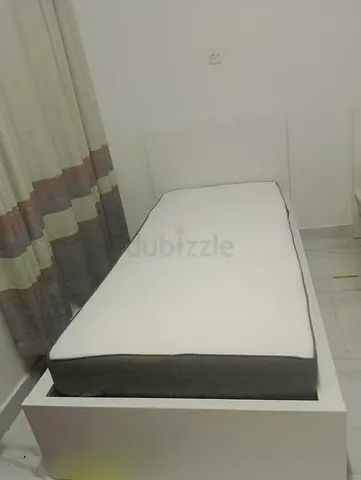 Ikea Malm Single white bed frame with mattress - good condition