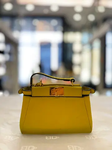 Fendi Lime Yellow Micro Peekaboo Satchel Bag (Authentic/PreOwned)