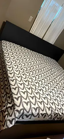 ikea king size bed frame with mattress - black / ikea