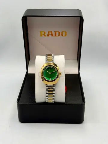 Rado womens two-tone watch with green dial - excellent condition