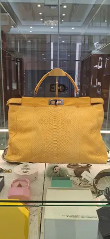 Yellow Snakeskin Texture Women Handbag