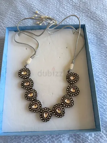Silver-tone Indian choker - ethnic wear