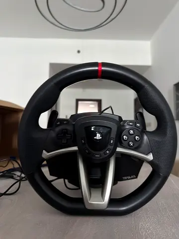 Logitech-style PlayStation Racing Wheel with Pedals - Good Condition