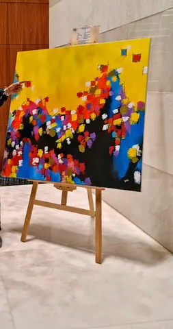 Big hand painted abstract acrylic painting...Negotiable