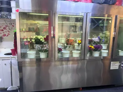 Stainless Steel Commercial Flower Display Refrigerator - 3-Section