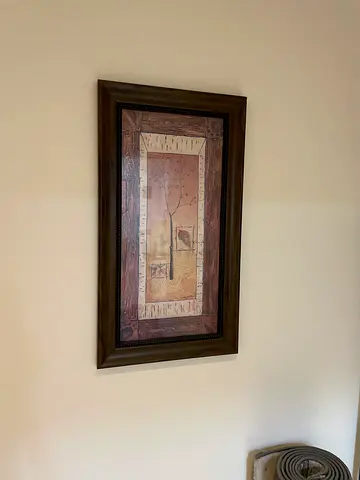 Framed Abstract Wall Art - Brown Wooden Frame- 40x72 cm