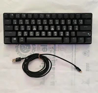 Compact 60% Mechanical Keyboard with USB-C Cable (Russian layout stickers)