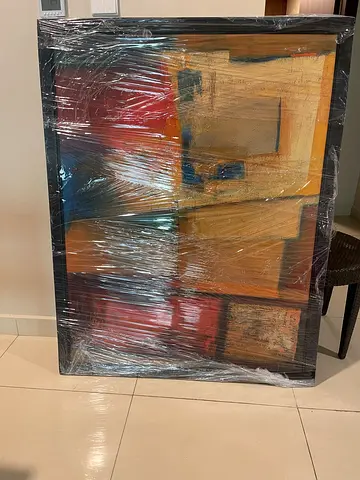 Framed Abstract Painting (Wrapped) - Ready to Hang