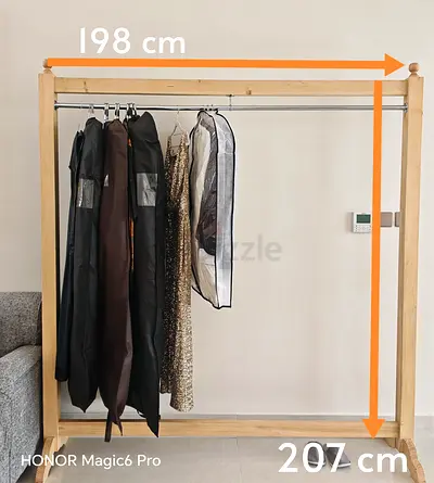 Solid Wooden Freestanding Clothes Rail / Garment Rack