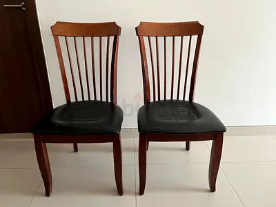 Wooden chairs. Leather seats. Excellent Condition.