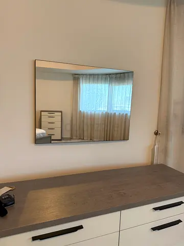 Square Wall Mirror — Modern Frameless Mirror for Bedroom/Dresser