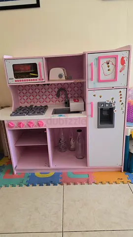 Kids Wooden Play Kitchen Set - Pink, Includes Accessories